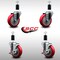 Service Caster 4'' SS Red Poly Wheel Swivel 1-3/8'' Expanding Stem Caster Set 2 Brakes, 4PK SCC-SSEX20S414-PPUB-RED-2-TLB-2-138 - alternate 4